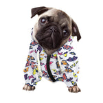 Spring Butterfly Pattern Print Dog Zip Up Hoodie