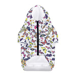 Spring Butterfly Pattern Print Dog Zip Up Hoodie