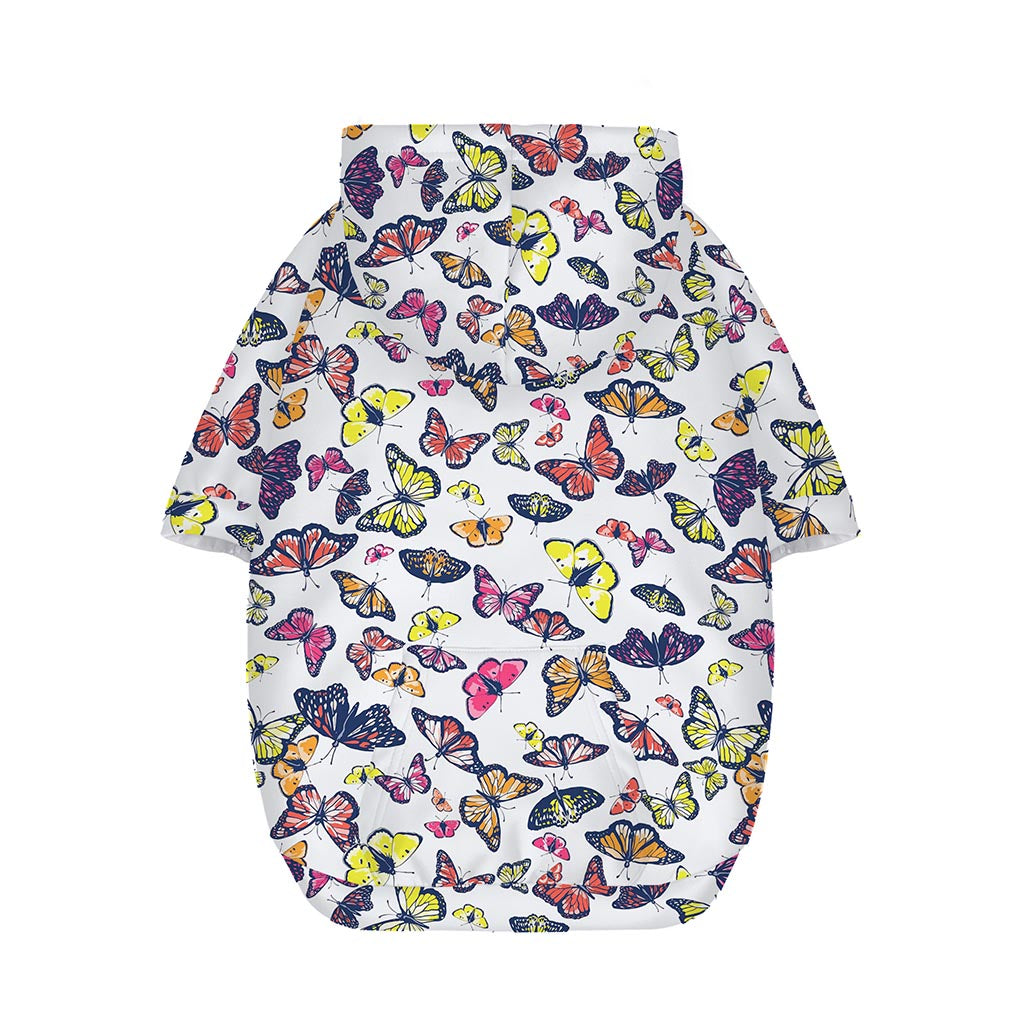 Spring Butterfly Pattern Print Dog Zip Up Hoodie