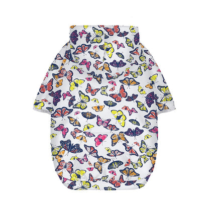 Spring Butterfly Pattern Print Dog Zip Up Hoodie