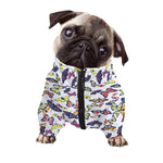 Spring Butterfly Pattern Print Dog Zip Up Jacket