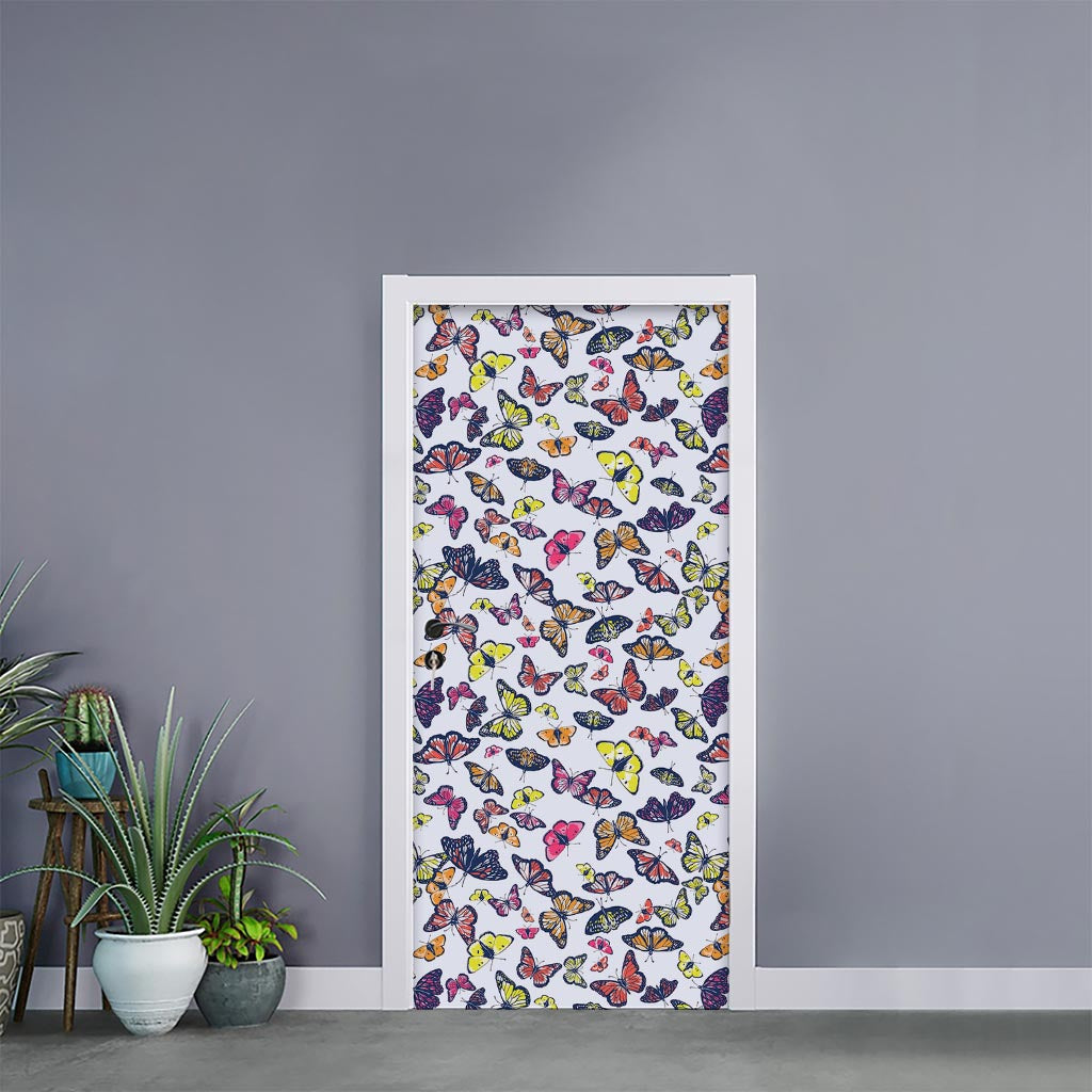 Spring Butterfly Pattern Print Door Sticker