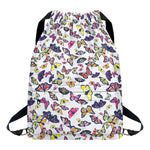 Spring Butterfly Pattern Print Drawstring Backpack