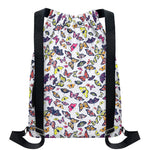 Spring Butterfly Pattern Print Drawstring Backpack