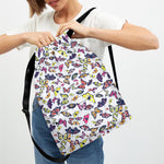 Spring Butterfly Pattern Print Drawstring Backpack