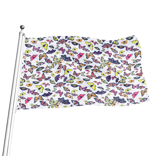 Spring Butterfly Pattern Print Flag