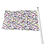Spring Butterfly Pattern Print Flag