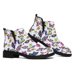 Spring Butterfly Pattern Print Flat Ankle Boots