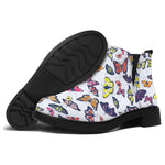 Spring Butterfly Pattern Print Flat Ankle Boots