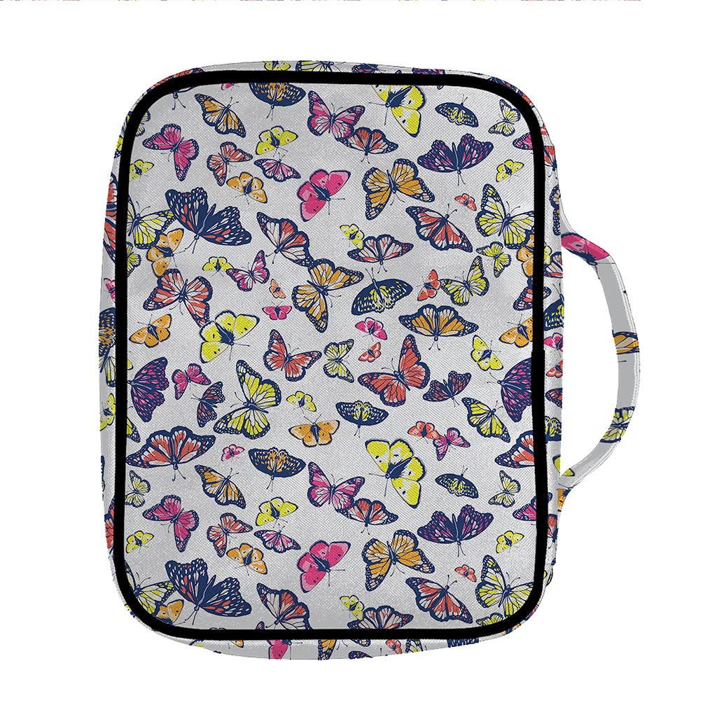 Spring Butterfly Pattern Print Front Pocket Bible Bag