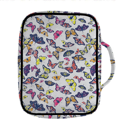 Spring Butterfly Pattern Print Front Pocket Bible Bag