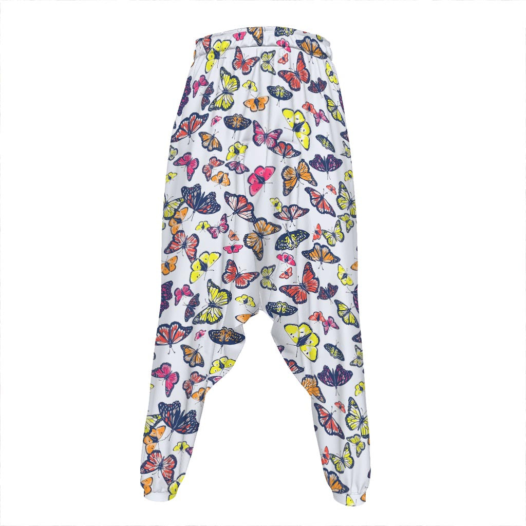 Spring Butterfly Pattern Print Hammer Pants