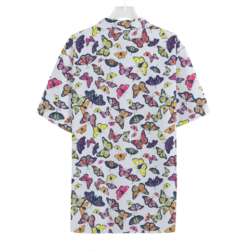 Spring Butterfly Pattern Print Hawaiian Shirt