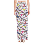 Spring Butterfly Pattern Print High Slit Maxi Skirt