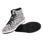 Spring Butterfly Pattern Print High Top Leather Sneakers