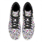 Spring Butterfly Pattern Print High Top Leather Sneakers