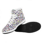 Spring Butterfly Pattern Print High Top Leather Sneakers