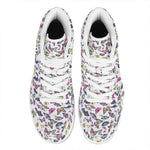 Spring Butterfly Pattern Print High Top Leather Sneakers