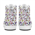 Spring Butterfly Pattern Print High Top Leather Sneakers