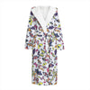 Spring Butterfly Pattern Print Hooded Bathrobe