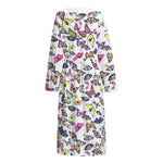 Spring Butterfly Pattern Print Hooded Bathrobe