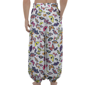 Spring Butterfly Pattern Print Lantern Pants