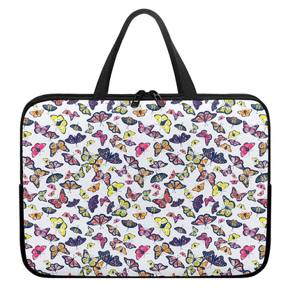 Spring Butterfly Pattern Print Laptop Sleeve With Handle
