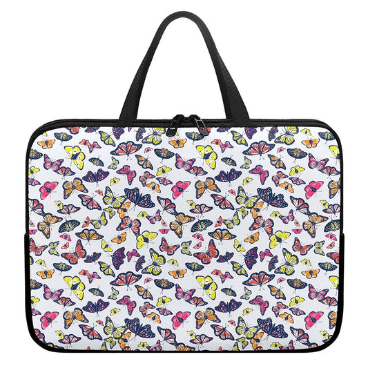 Spring Butterfly Pattern Print Laptop Sleeve With Handle