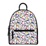 Spring Butterfly Pattern Print Leather Backpack
