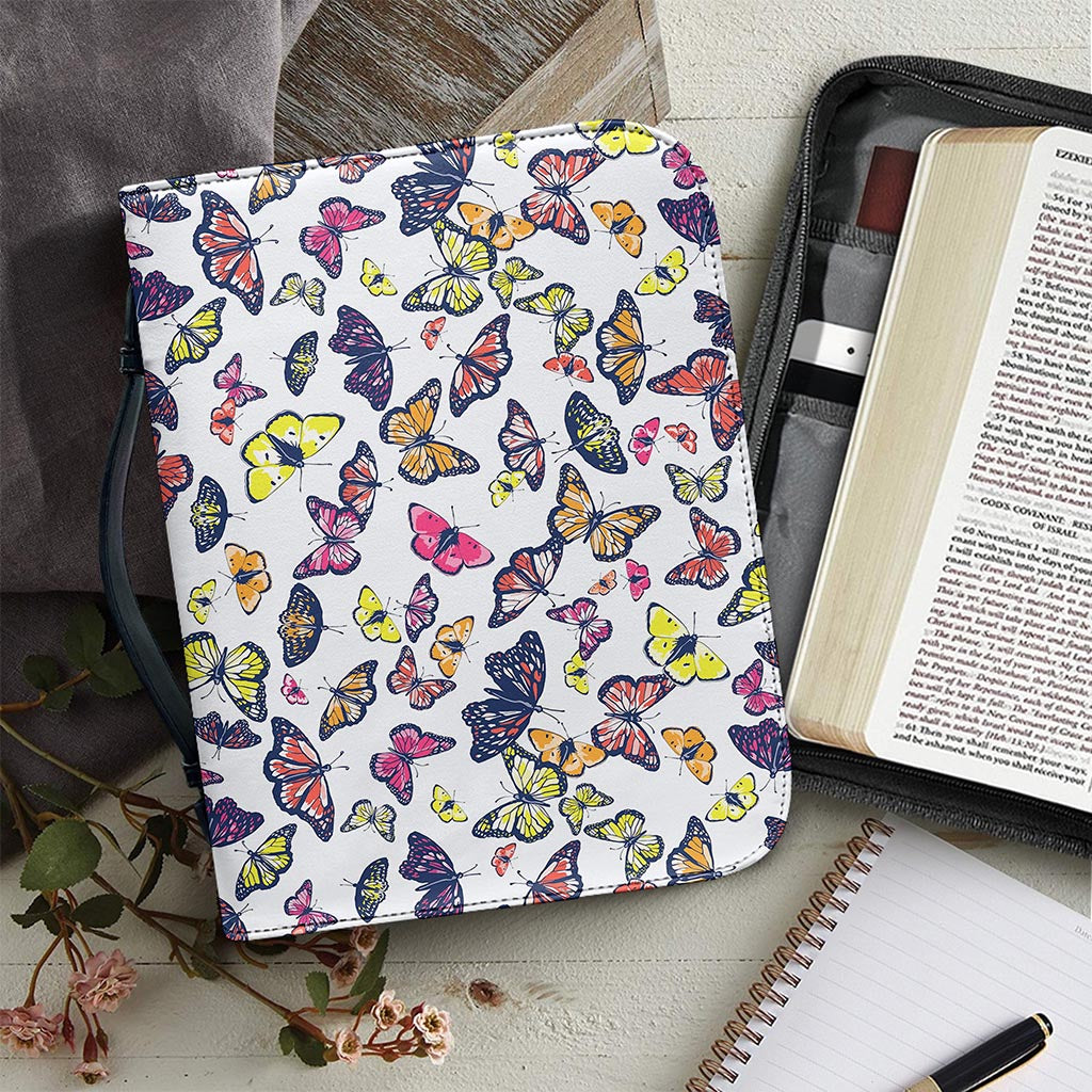 Spring Butterfly Pattern Print Leather Bible Cover