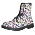 Spring Butterfly Pattern Print Lace-Up Boots