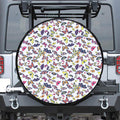 Spring Butterfly Pattern Print Leather Spare Tire Cover