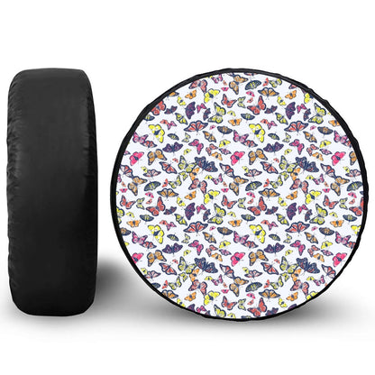 Spring Butterfly Pattern Print Leather Spare Tire Cover