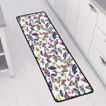 Spring Butterfly Pattern Print Long Kitchen Mat
