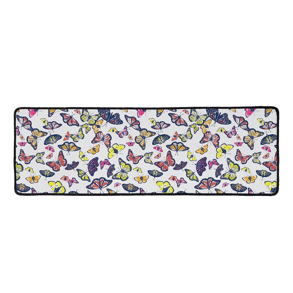 Spring Butterfly Pattern Print Long Kitchen Mat