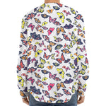 Spring Butterfly Pattern Print Long Sleeve Baseball Jersey