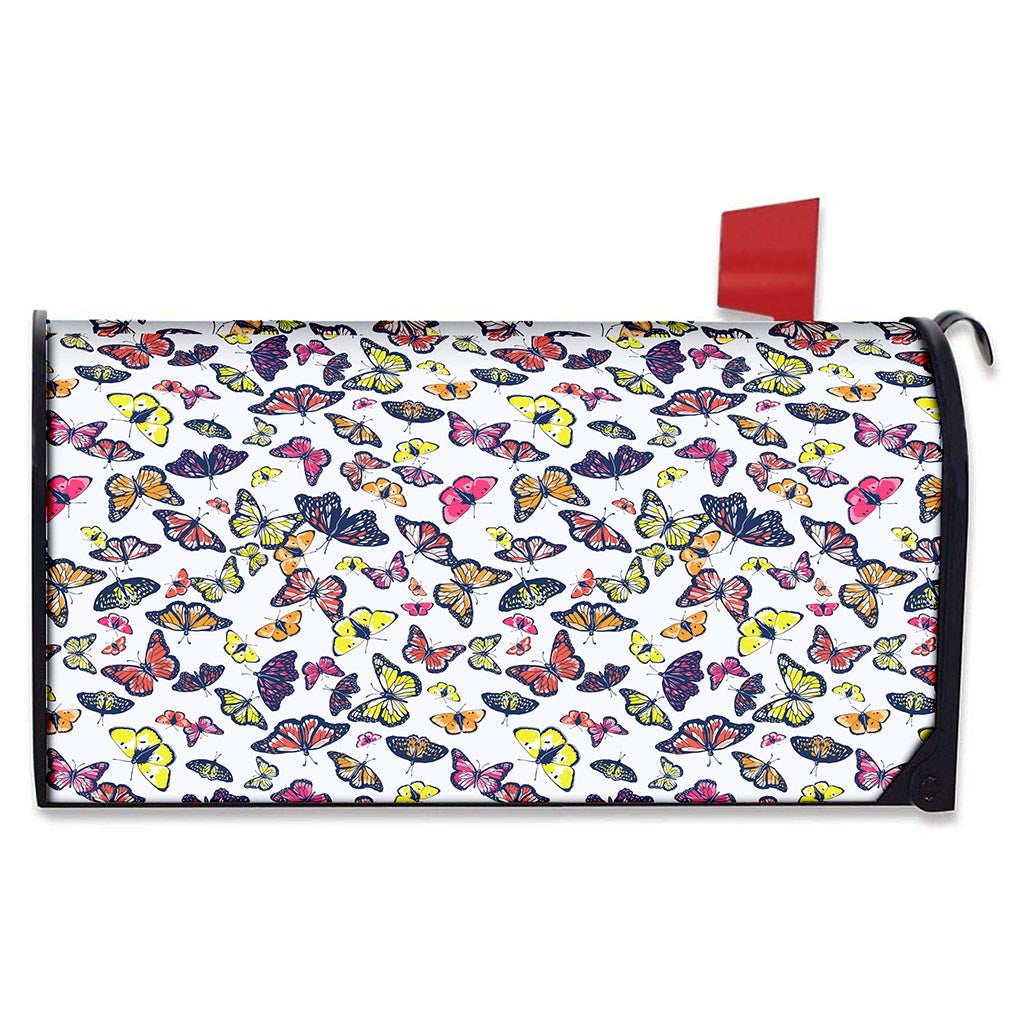 Spring Butterfly Pattern Print Mailbox Cover