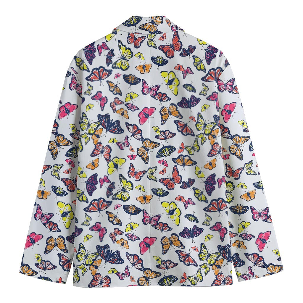 Spring Butterfly Pattern Print Men's Blazer