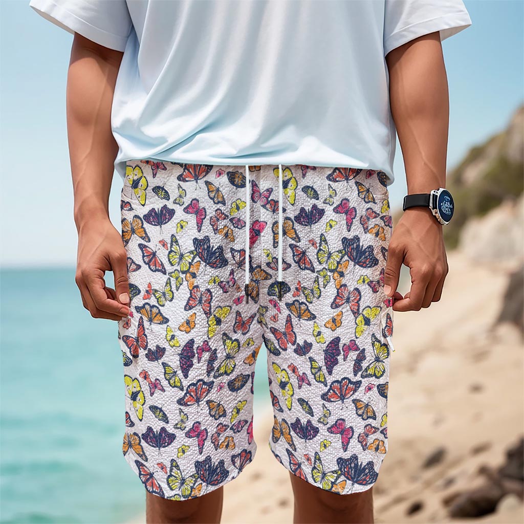 Spring Butterfly Pattern Print Men's Cargo Shorts