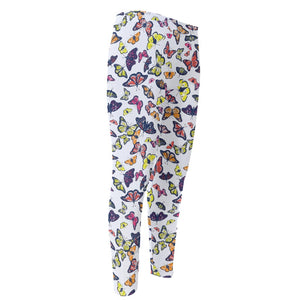 Spring Butterfly Pattern Print Men's Compression Pants