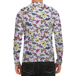 Spring Butterfly Pattern Print Men's Long Sleeve Rash Guard