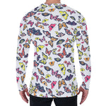 Spring Butterfly Pattern Print Men's Long Sleeve T-Shirt