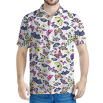 Spring Butterfly Pattern Print Men's Polo Shirt