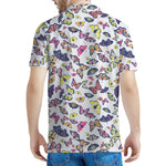 Spring Butterfly Pattern Print Men's Polo Shirt