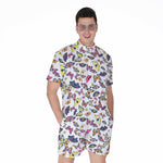 Spring Butterfly Pattern Print Men's Rompers