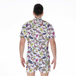Spring Butterfly Pattern Print Men's Rompers