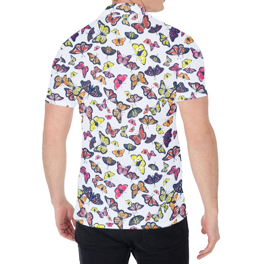 Spring Butterfly Pattern Print Men's Shirt