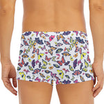 Spring Butterfly Pattern Print Men's Short Boxer Briefs