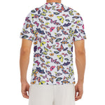 Spring Butterfly Pattern Print Men's Short Sleeve Rash Guard