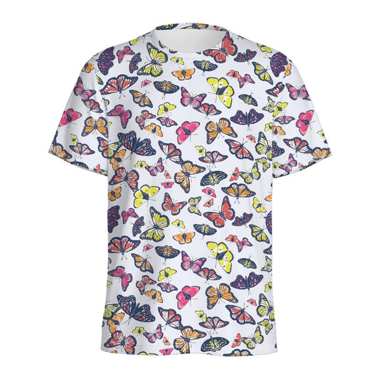 Spring Butterfly Pattern Print Men's Sports T-Shirt